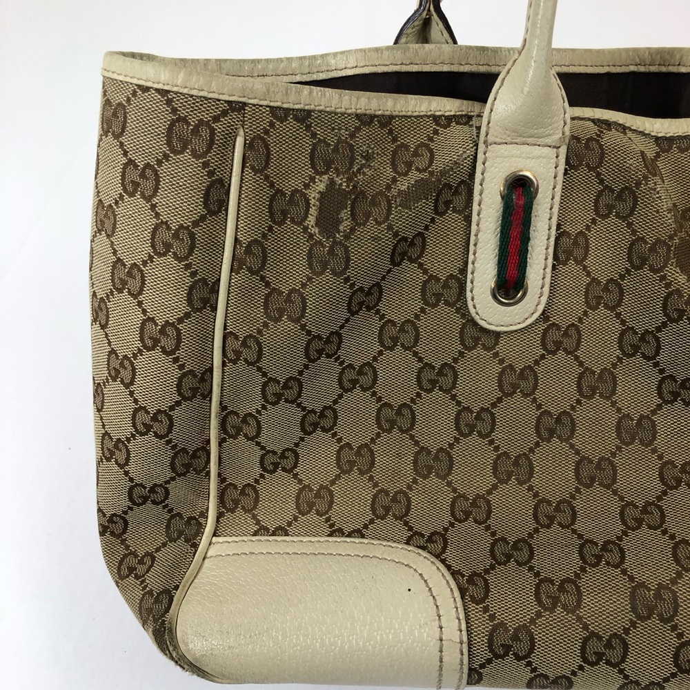 Gucci Beige and Brown GG Pattern Tote - Picture 8 of 15